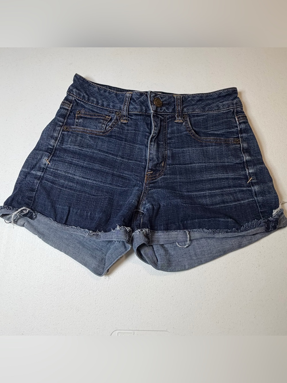 American Eagle Outfitters Dark Blue Denim Cutoff Shorts